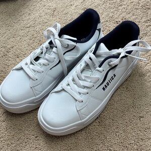 Nautica White and Blue Casual Sneakers